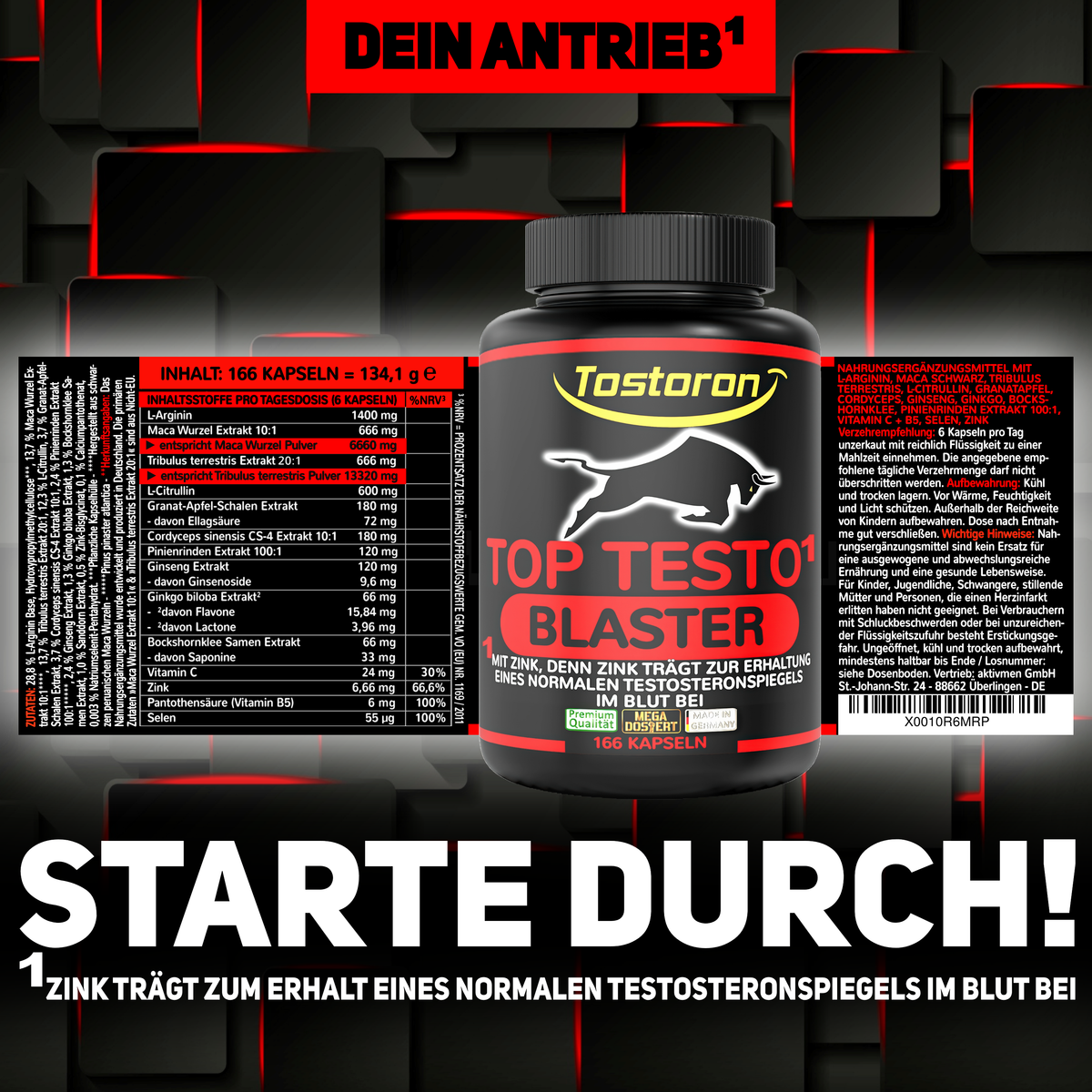 Die VOLLE LADUNG Tostoron - mit 14 Inhaltsstoffen
