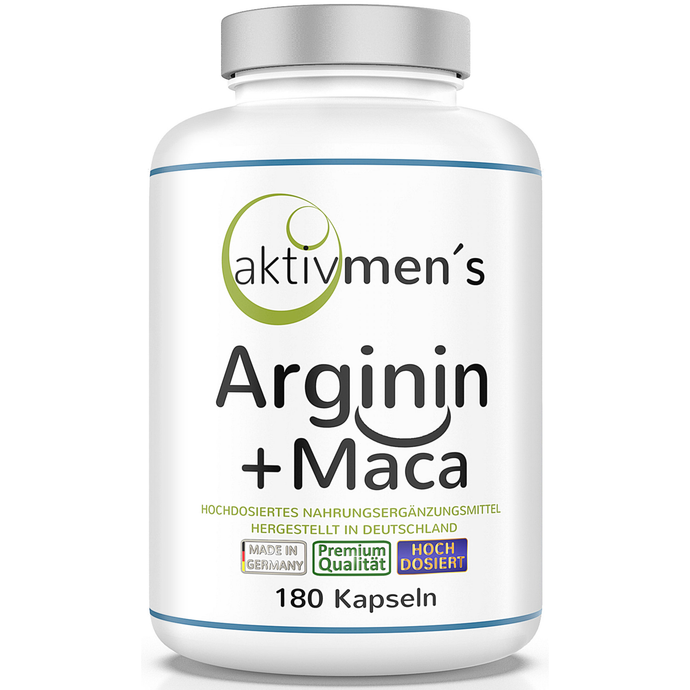 aktivmen´s Arginin + Maca für stark aktive Männer. Hochdosiert, Premium-Qualität, hergestellt in Deutschland, von Expertinnen geprüft. Jetzt direkt beim Hersteller kaufen!